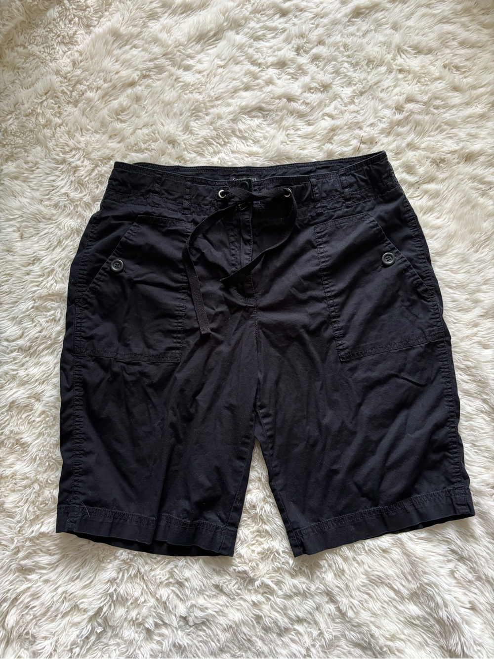 Charter Club Black Cargo Drawstring Shorts